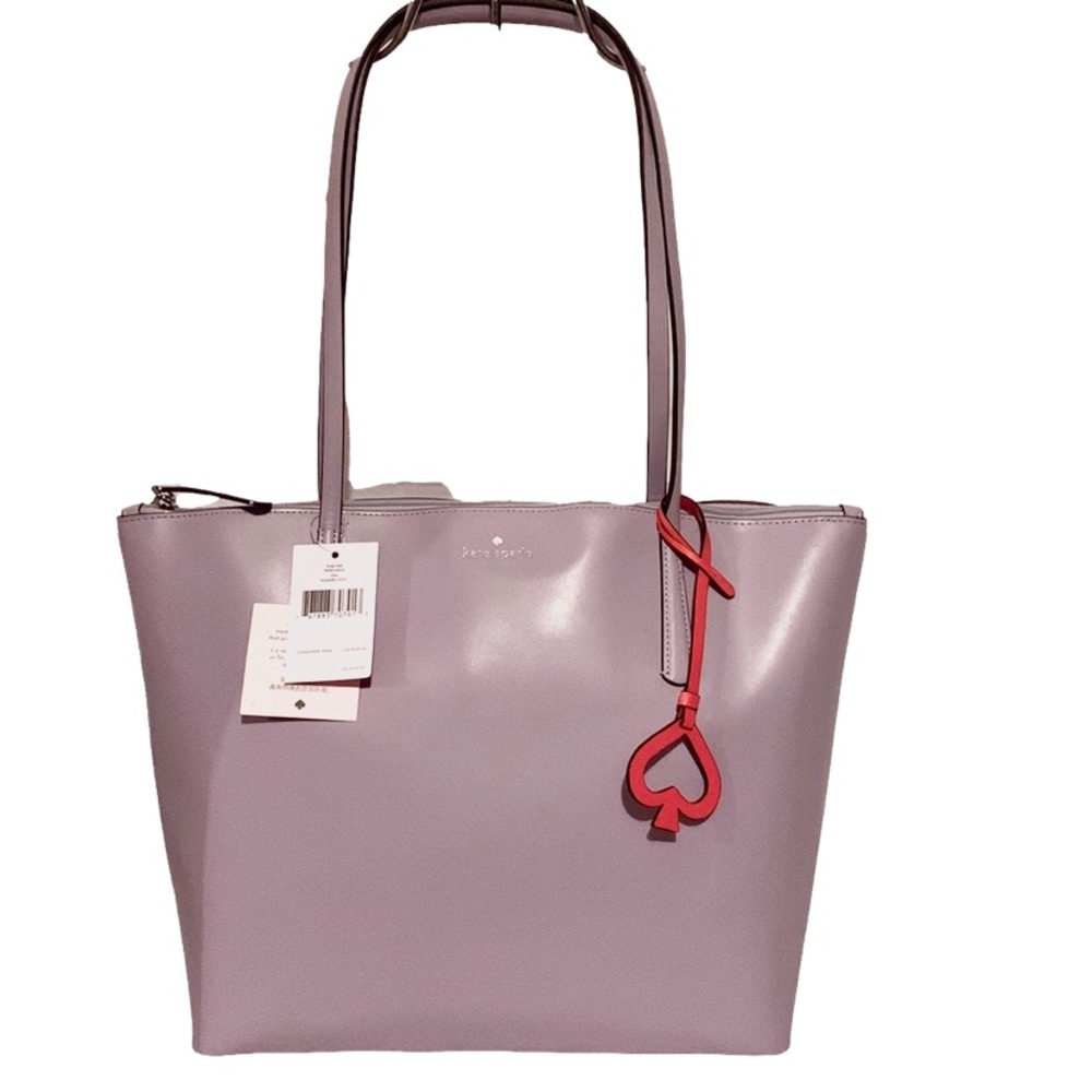 💐 KATE SPADE ZINA 💐 LARGE FROZEN LILA LEATHER TOTE MSRP $329